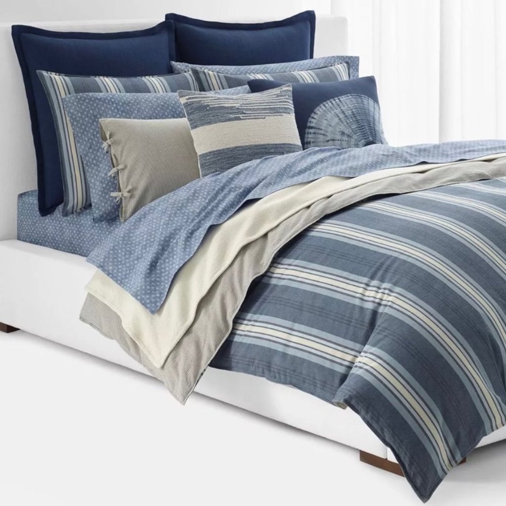 Lauren Ralph Lauren Gavin Stripe Comforter Set & Shams 5 Pc Set